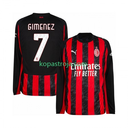 Billiga Fotbollströjor AC Milan Santiago Gimenez 7 Hemma tröja 2025/26 Långärmad